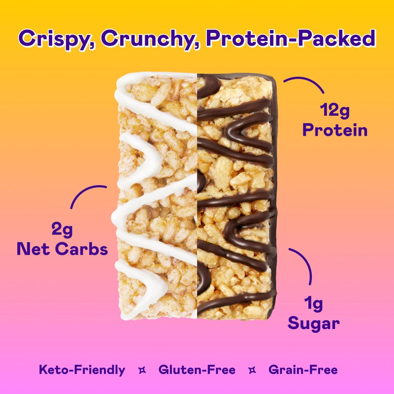 MAGIC SPOON Treats - High Protein, Low Carb, Keto Friendly, Low Sugar, Gluten Free, Crispy Protein Bar Cereal Bar, On-The-Go Healthy Snack (8 Chocolate PB Bars, 8 Marshmallow Bars) - Image 2